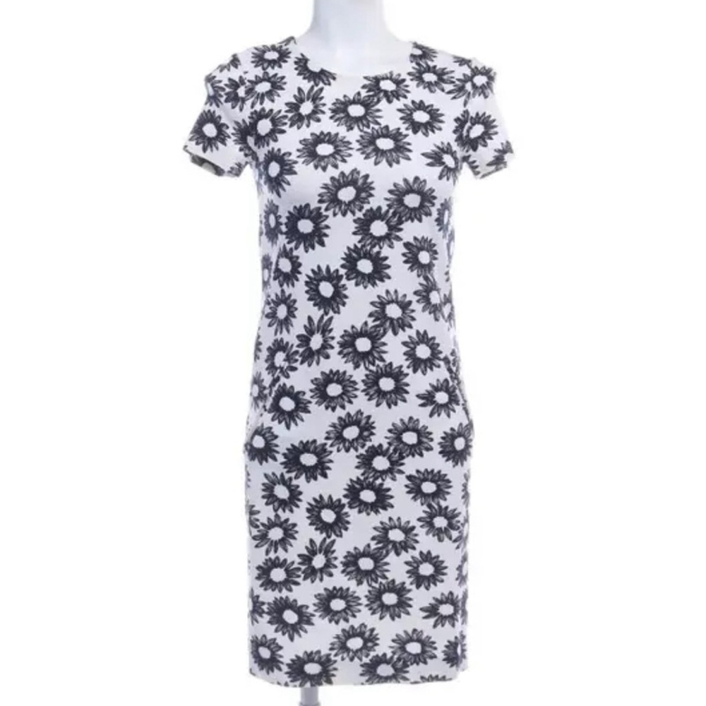 Marc Cain navy blue White Sheath Mini Dress floral print